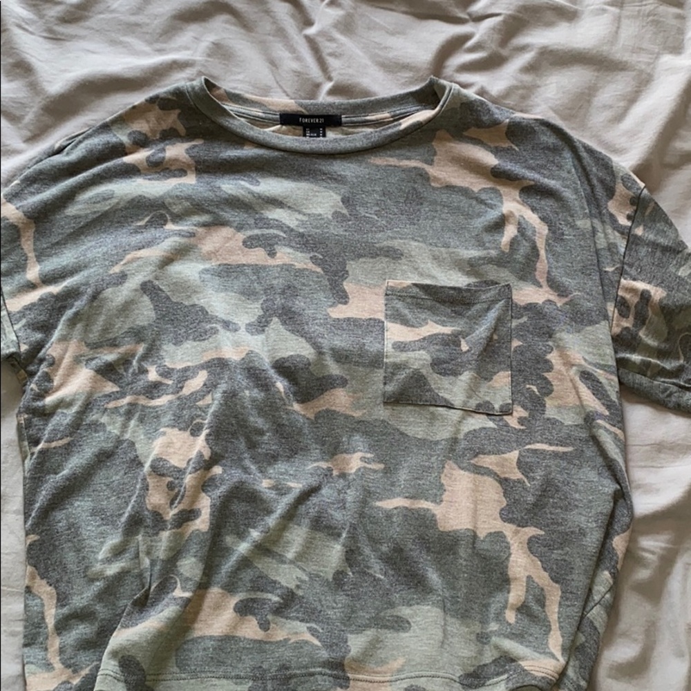 Forever 21 Oversized Camo Shirt